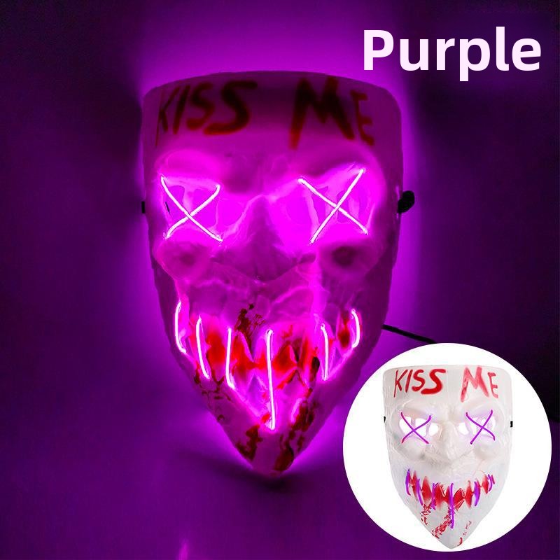 LED Glowing Mask for Halloween Masquerade - PVC - product details