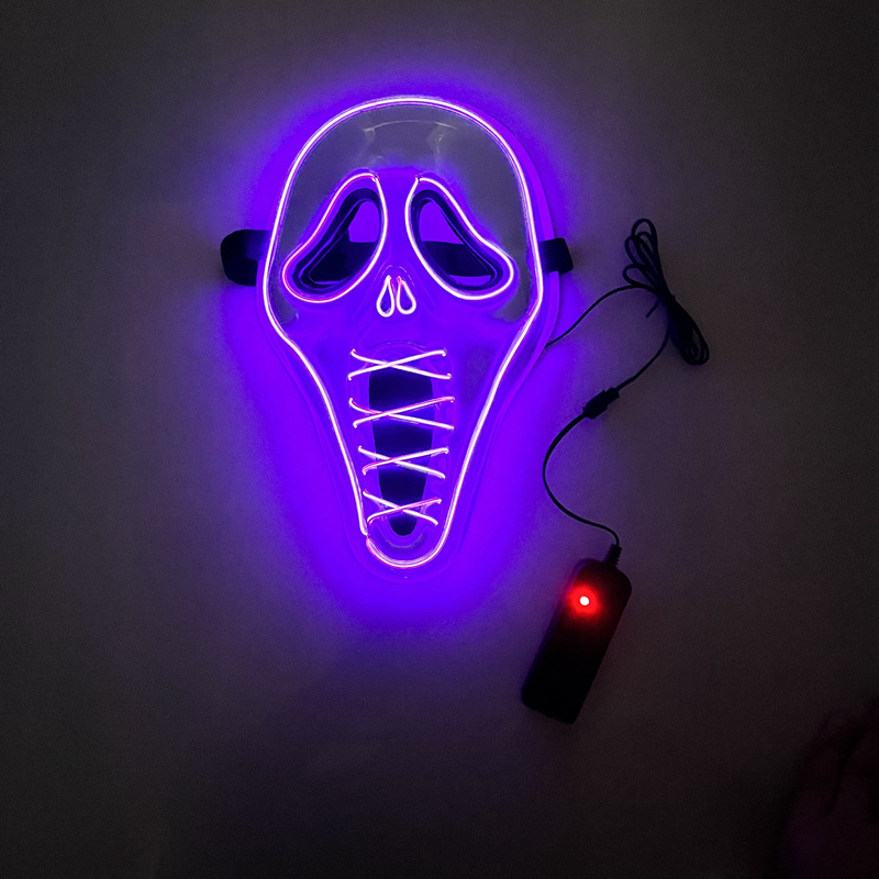 LED Glow Horror Scream Mask for Halloween - Plastic - product details
