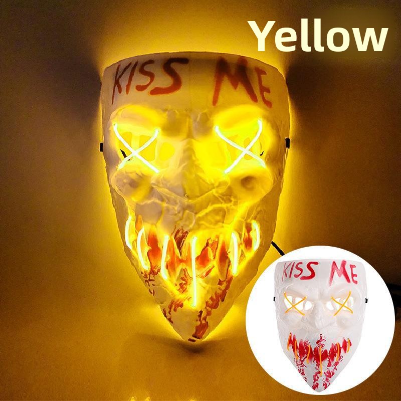 LED Glowing Mask for Halloween Masquerade - PVC - product details