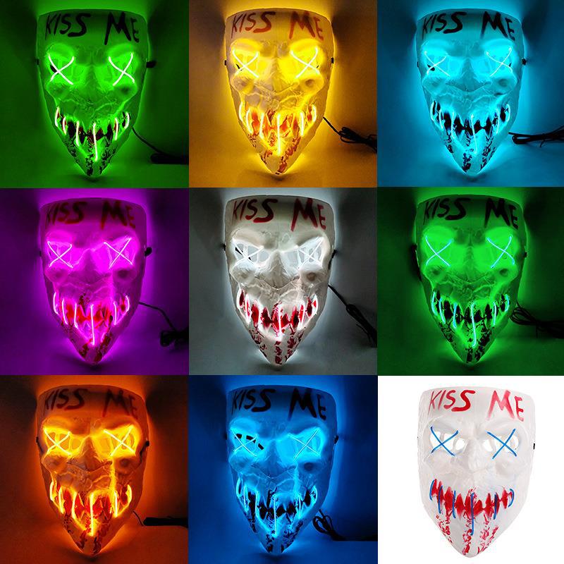 LED Glowing Mask for Halloween Masquerade - PVC - product details