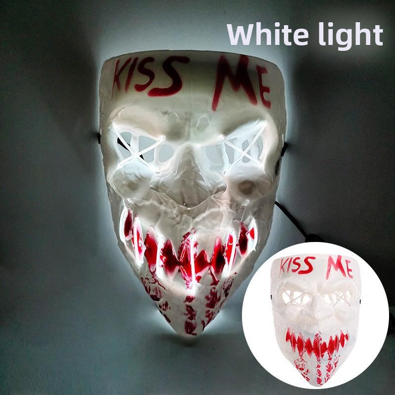 LED Glowing Mask for Halloween Masquerade - PVC - product details