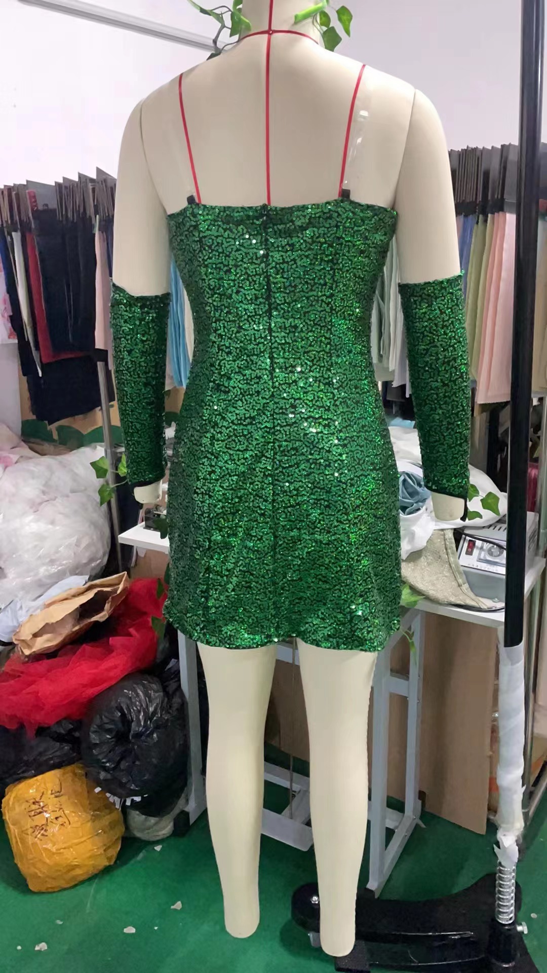 Halloween Leaf Sequin Dance Dress - product details