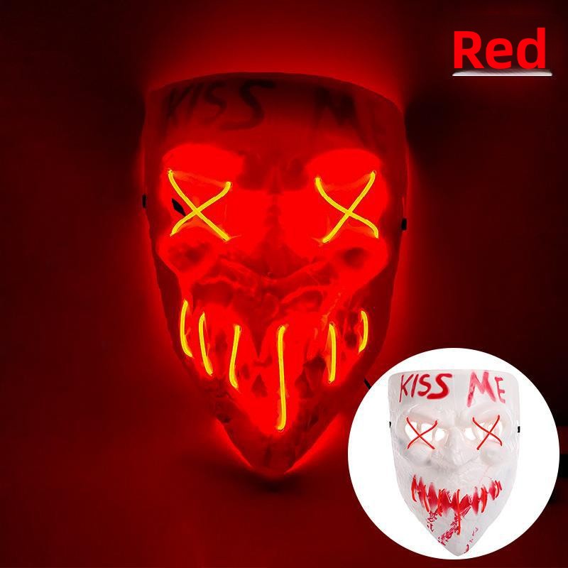 LED Glowing Mask for Halloween Masquerade - PVC - product details