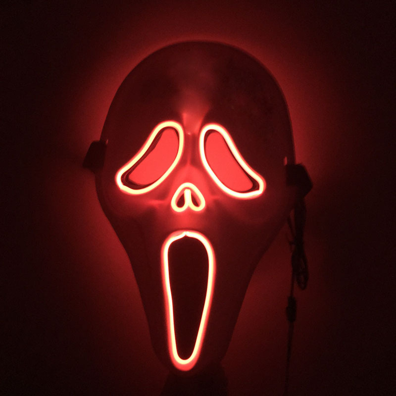 LED Glow Horror Scream Mask for Halloween - Plastic - product details