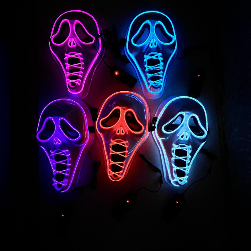LED Glow Horror Scream Mask for Halloween - Plastic - product details