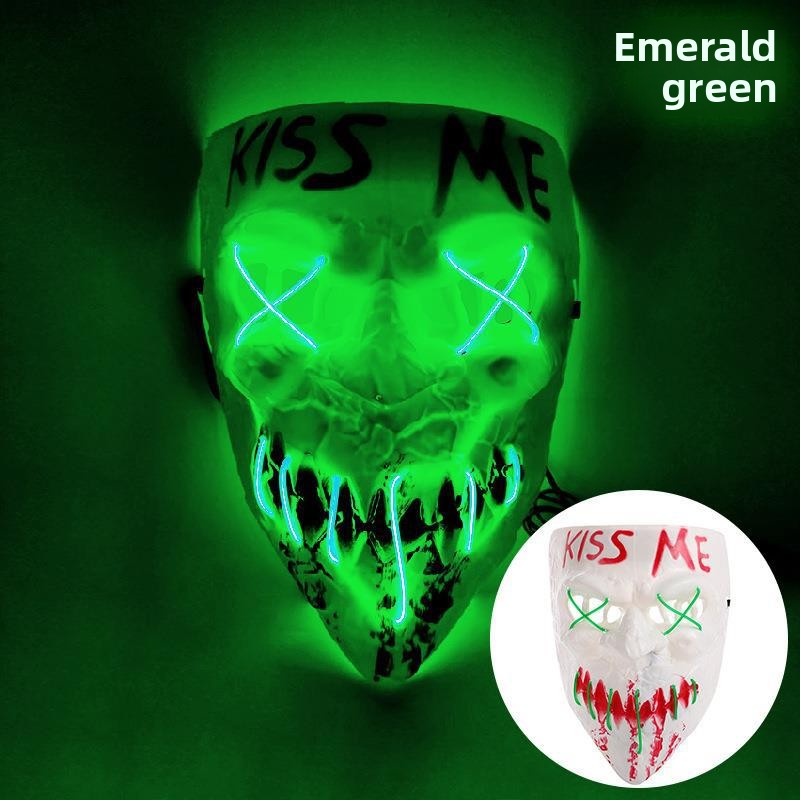 LED Glowing Mask for Halloween Masquerade - PVC - product details