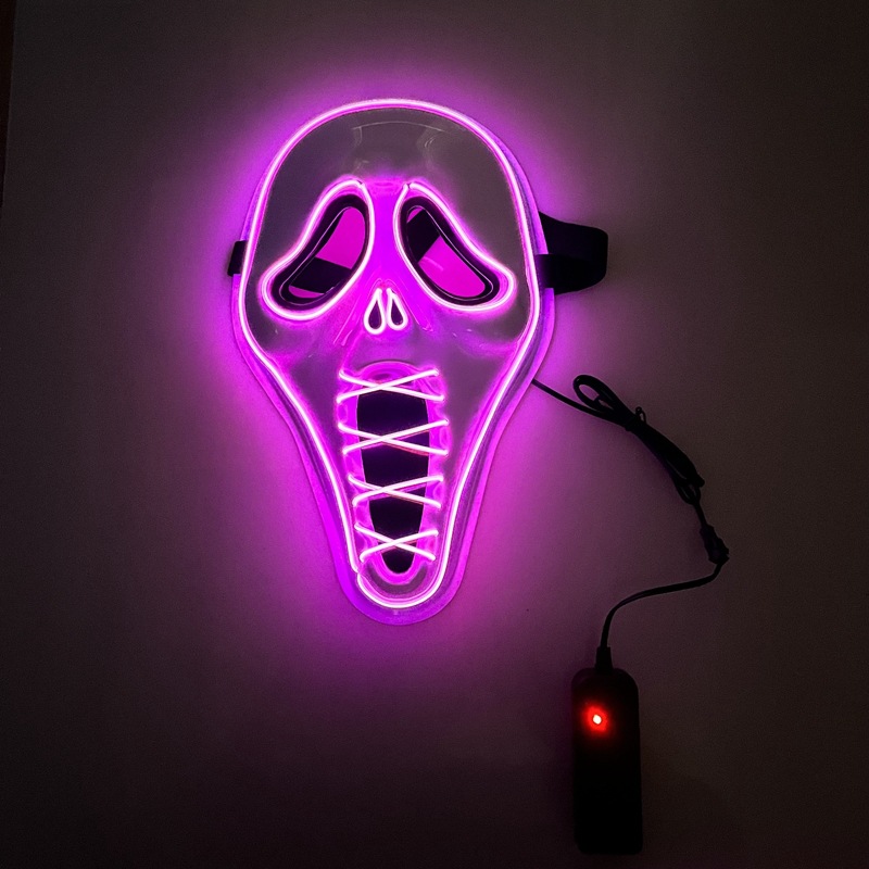 LED Glow Horror Scream Mask for Halloween - Plastic - product details