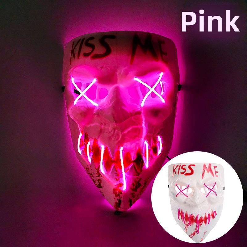LED Glowing Mask for Halloween Masquerade - PVC - product details
