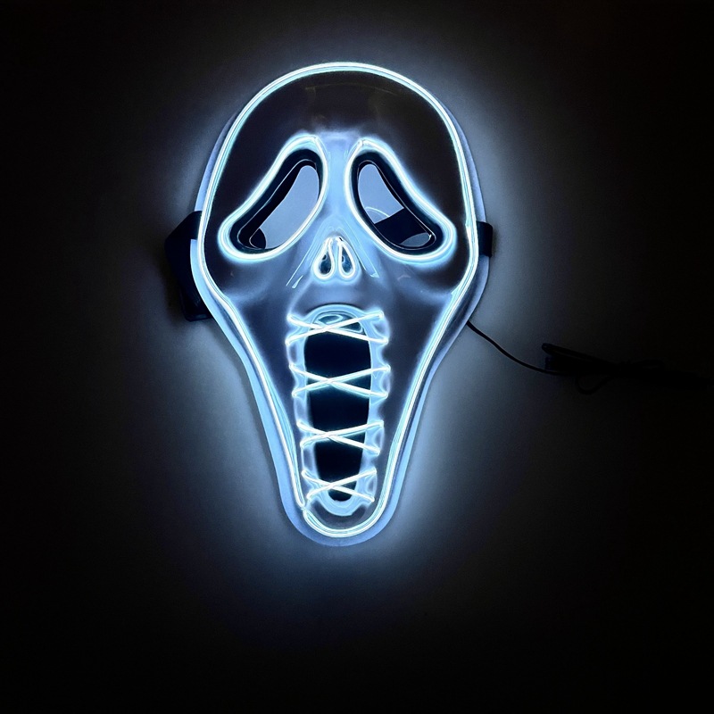 LED Glow Horror Scream Mask for Halloween - Plastic - product details