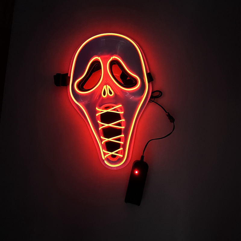 LED Glow Horror Scream Mask for Halloween - Plastic - product details