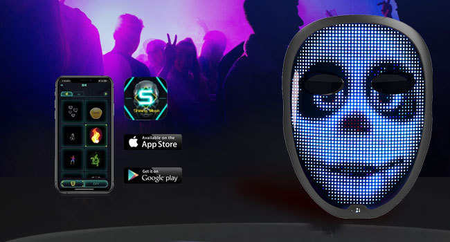 Halloween Bluetooth Gesture-Controlled LED Mask - Plastic - product details