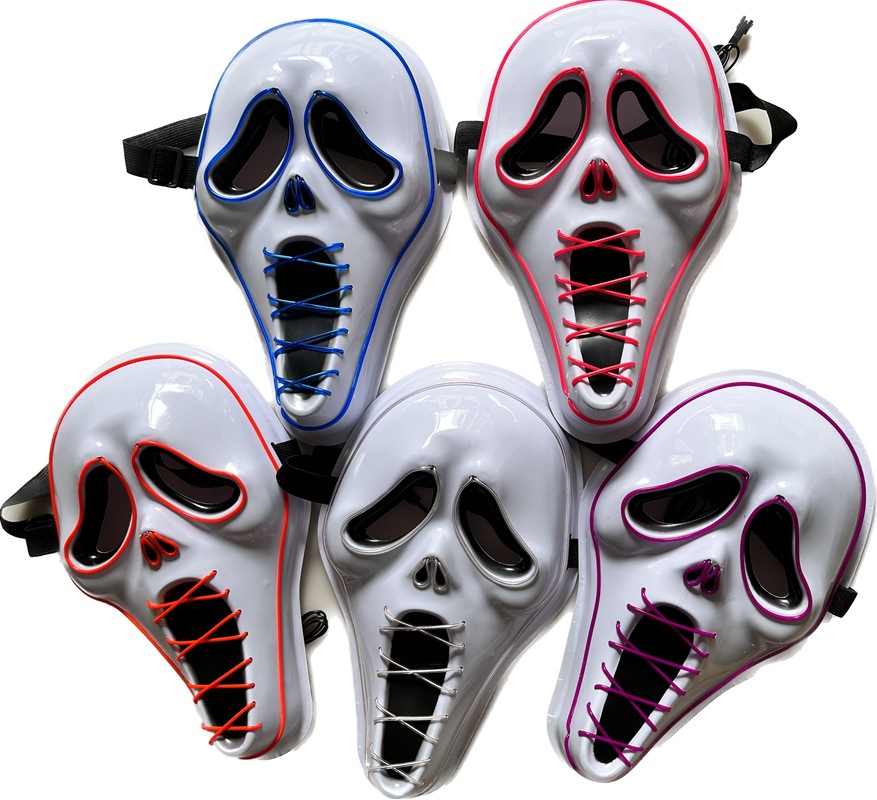 LED Glow Horror Scream Mask for Halloween - Plastic - product details