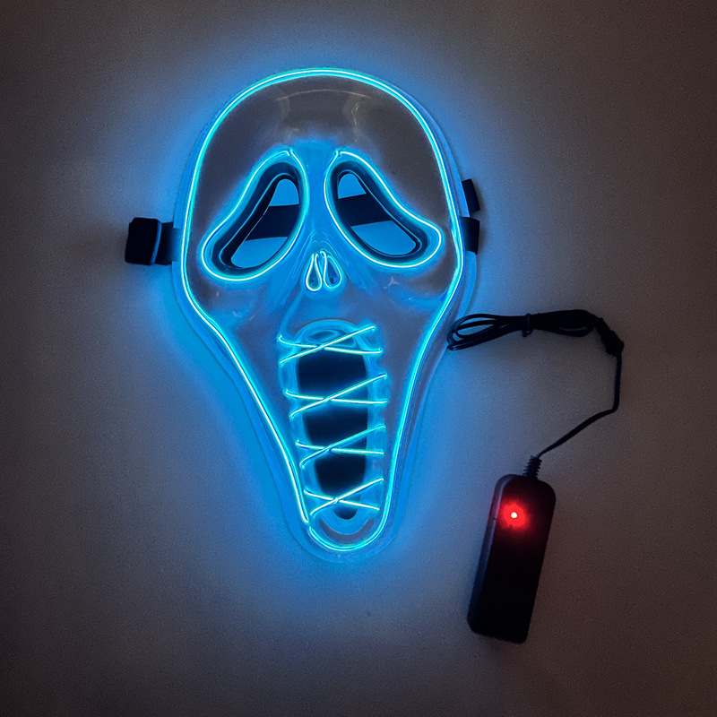 LED Glow Horror Scream Mask for Halloween - Plastic - product details