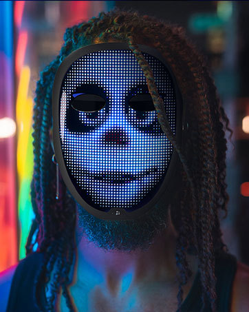 Halloween Bluetooth Gesture-Controlled LED Mask - Plastic - product details