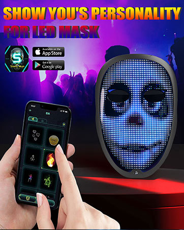 Halloween Bluetooth Gesture-Controlled LED Mask - Plastic - product details
