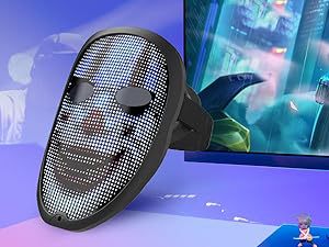 Halloween Bluetooth Gesture-Controlled LED Mask - Plastic - product details