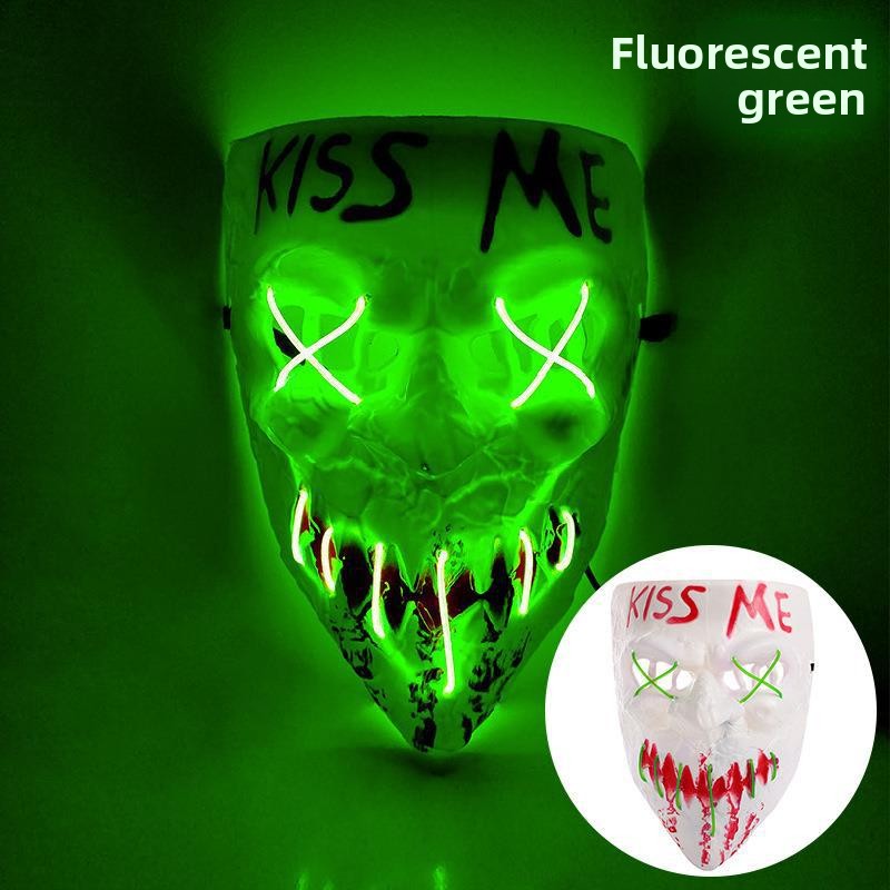 LED Glowing Mask for Halloween Masquerade - PVC - product details