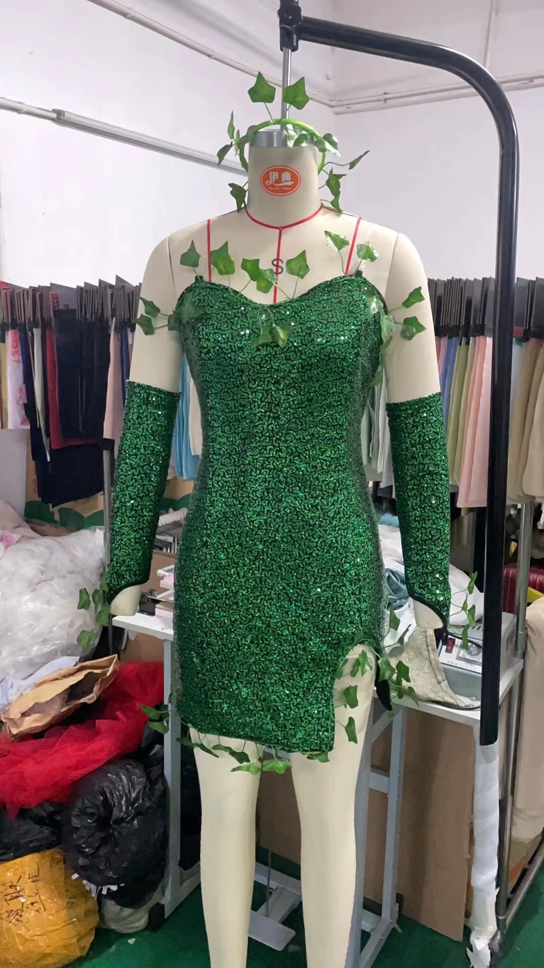 Halloween Leaf Sequin Dance Dress - product details