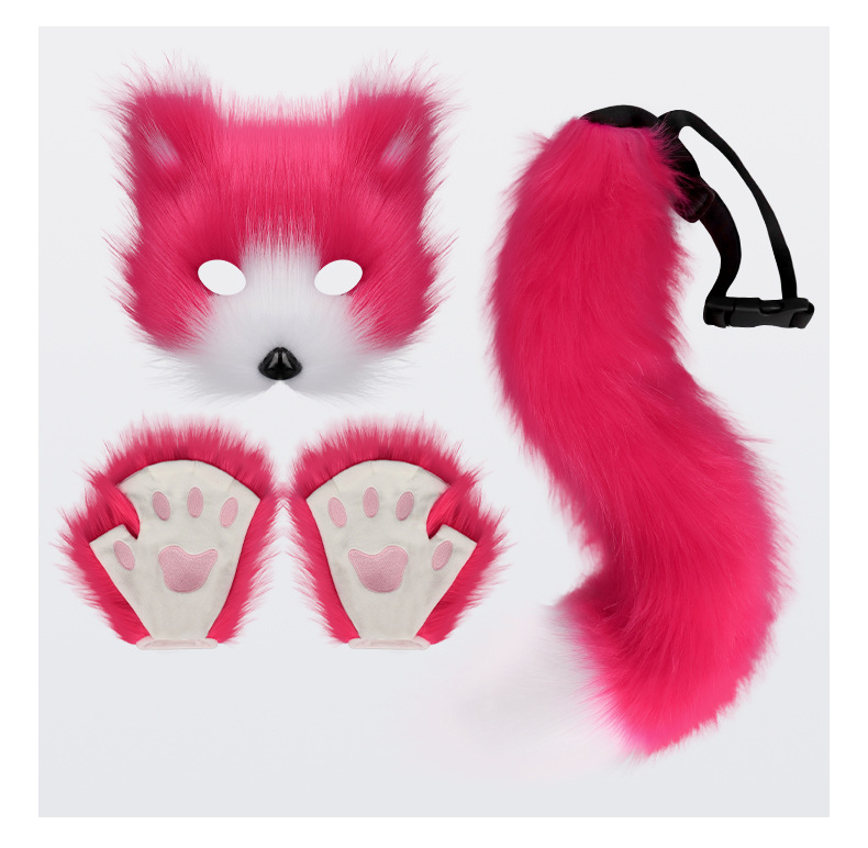 Halloween Plush Animal Cosplay Mask, Gloves and Tail Accessories - product details