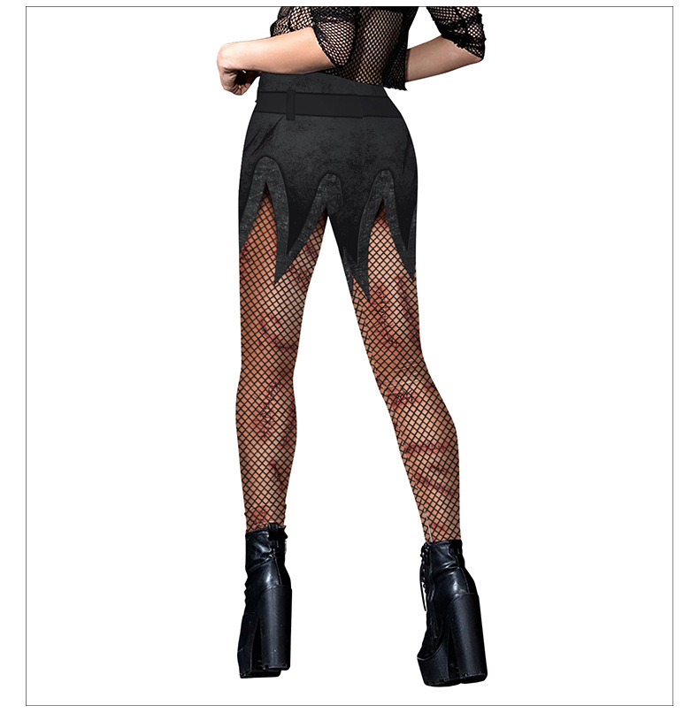 Halloween Spider Web Printed Yoga Pants - product details