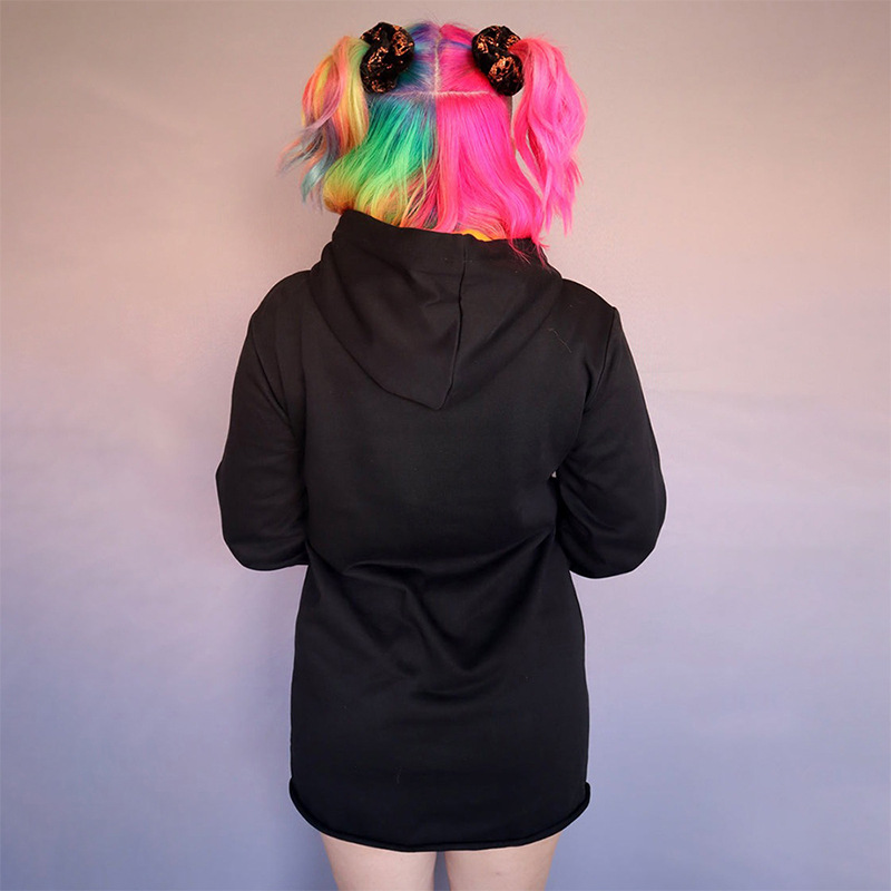 Halloween Pumpkin Print Hooded Dress - product details