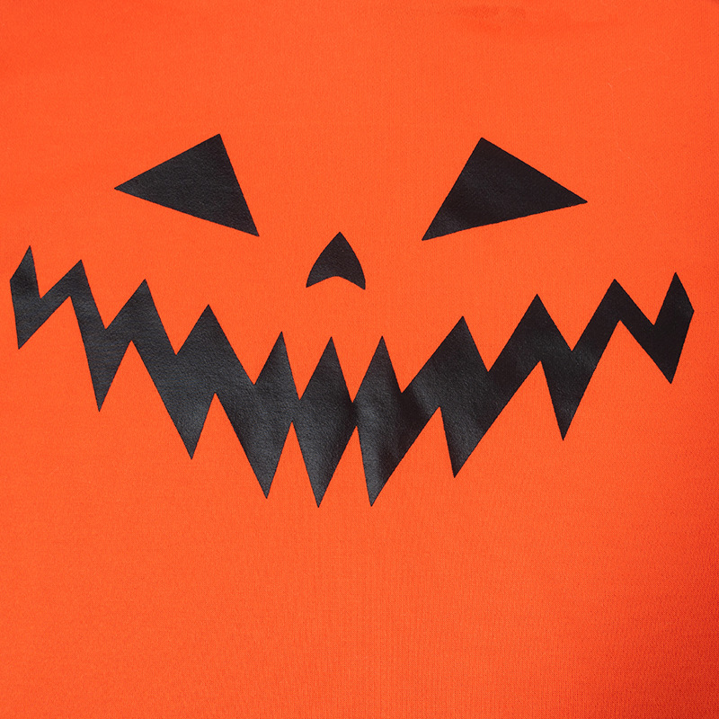 Halloween Pumpkin Print Hooded Dress - product details