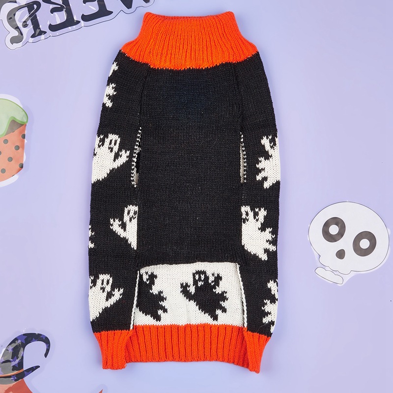 Halloween Pumpkin Knit Pet Sweater - Acrylic - product details