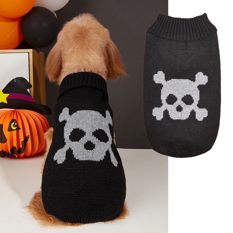 Halloween Pumpkin Knit Pet Sweater - Acrylic - product details
