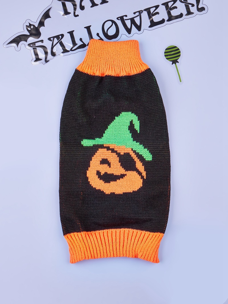 Halloween Pumpkin Knit Pet Sweater - Acrylic - product details