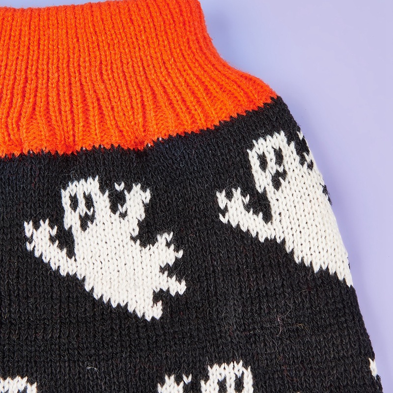 Halloween Pumpkin Knit Pet Sweater - Acrylic - product details