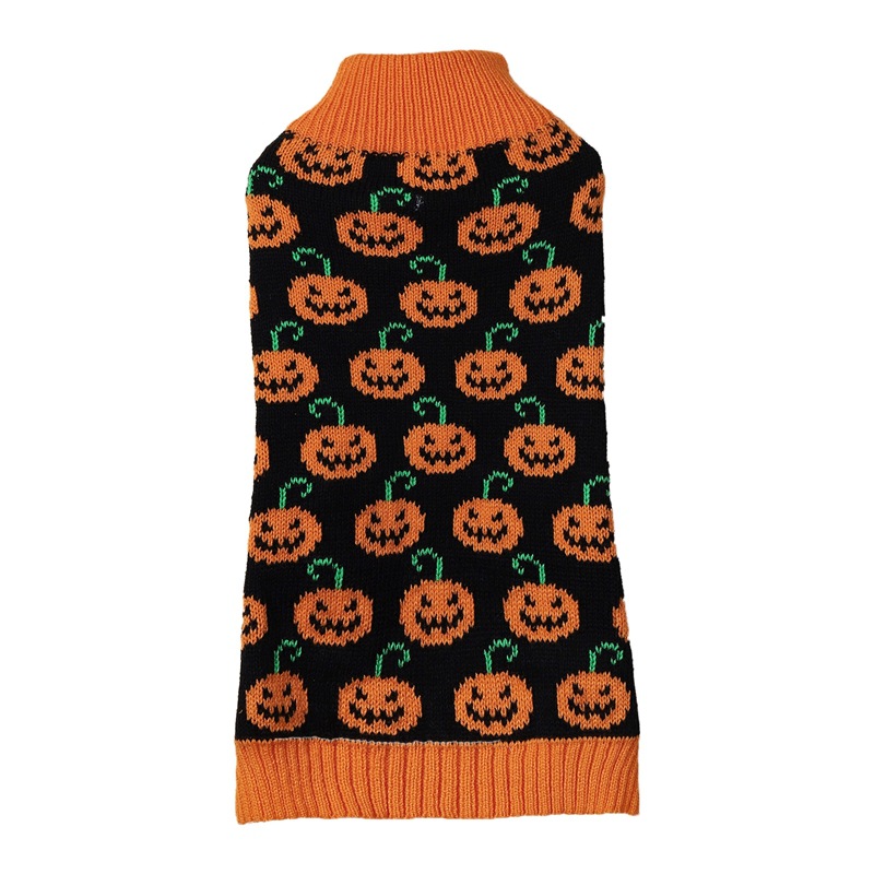 Halloween Pumpkin Knit Pet Sweater - Acrylic - product details
