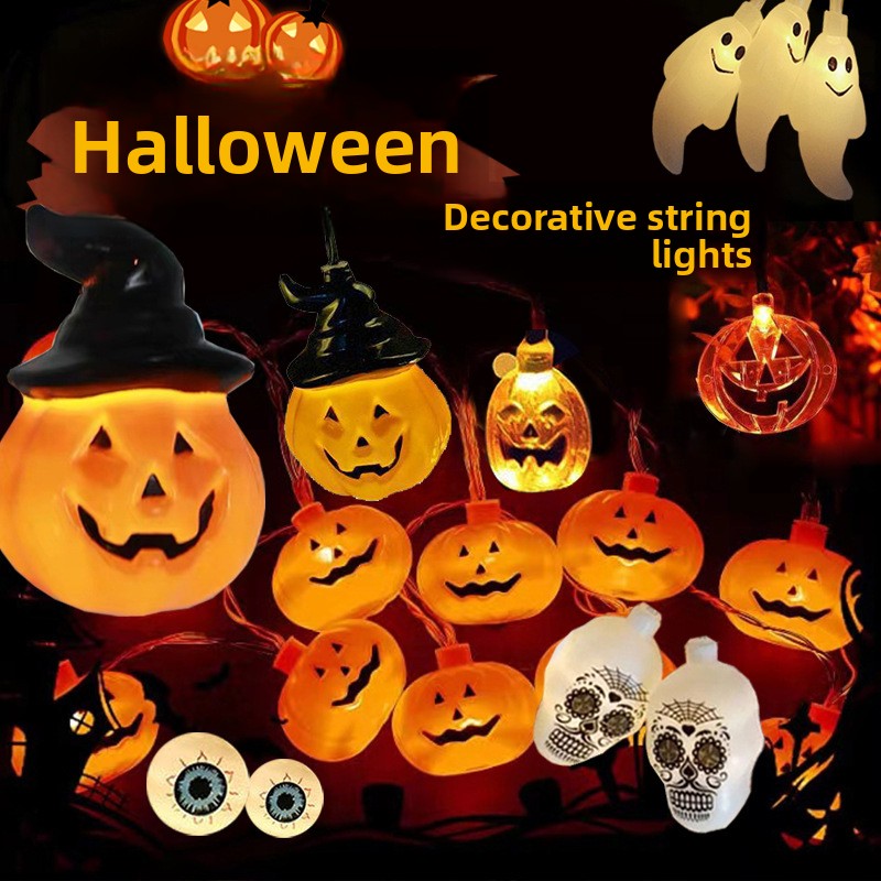 Halloween LED String Lights with Pumpkin Skull Ghost Designs - product details