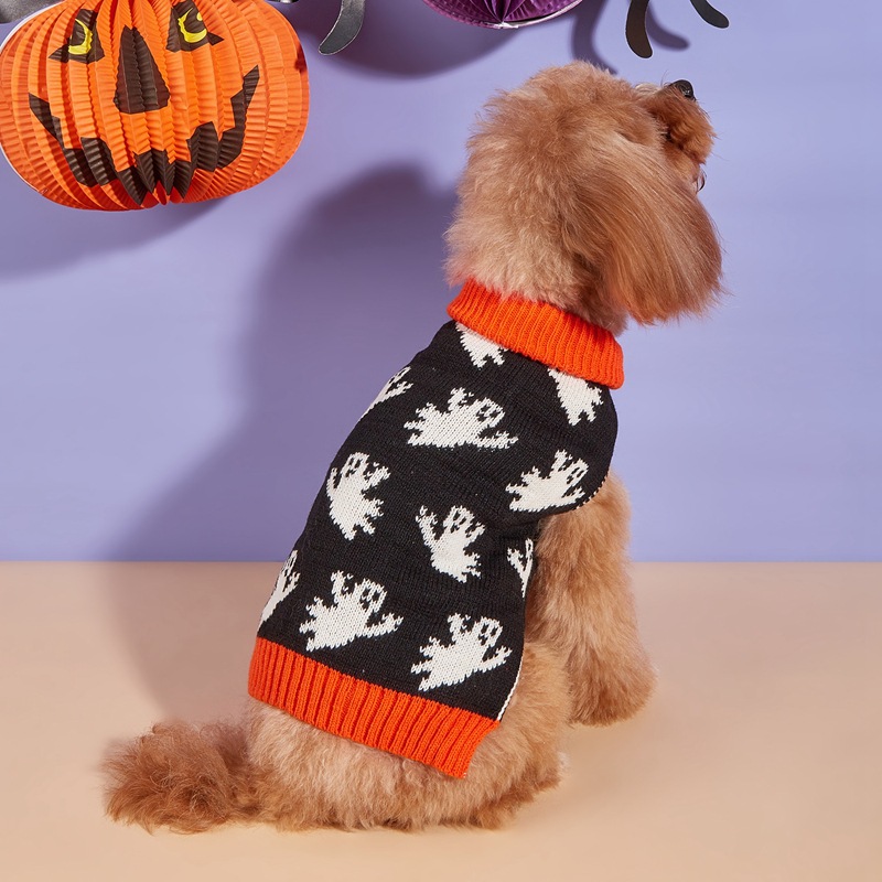 Halloween Pumpkin Knit Pet Sweater - Acrylic - product details