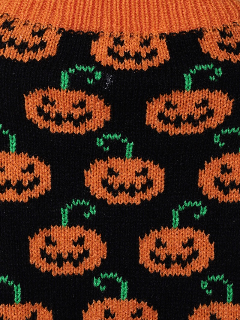 Halloween Pumpkin Knit Pet Sweater - Acrylic - product details