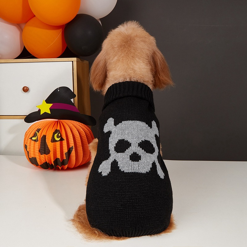 Halloween Pumpkin Knit Pet Sweater - Acrylic - product details