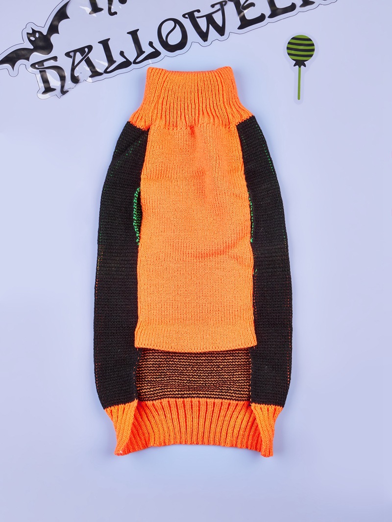 Halloween Pumpkin Knit Pet Sweater - Acrylic - product details