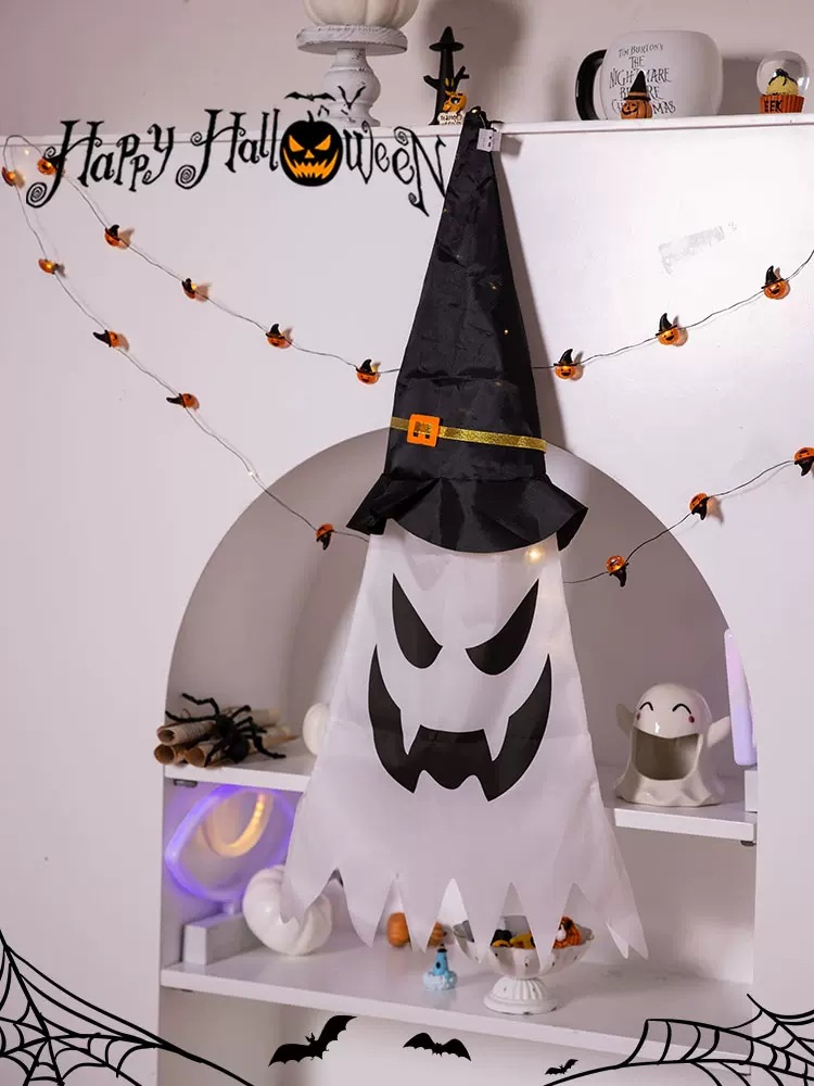 Luminous Wizard Hat Halloween Decoration with Warm Light - Cloth - product details