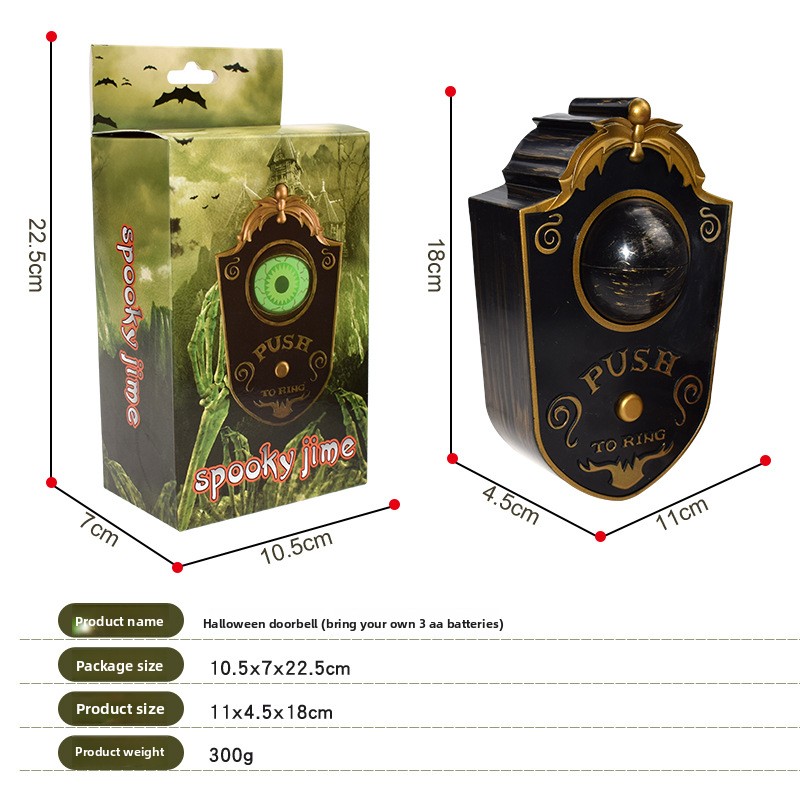 Halloween One-Eyed Doorbell Decoration with Sound - Plastic - product details