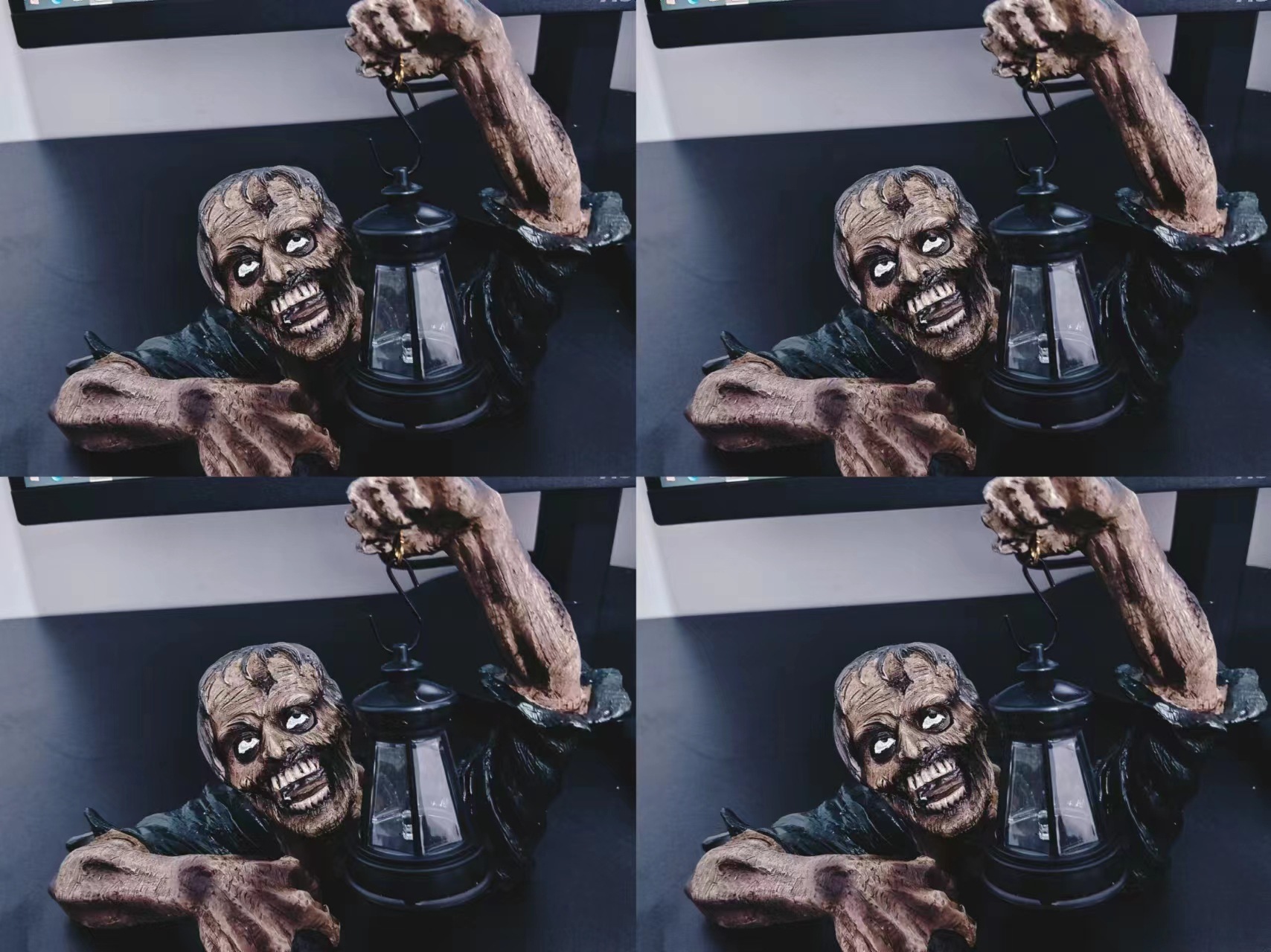 Halloween Resin Zombie Lantern with LED Light - product details
