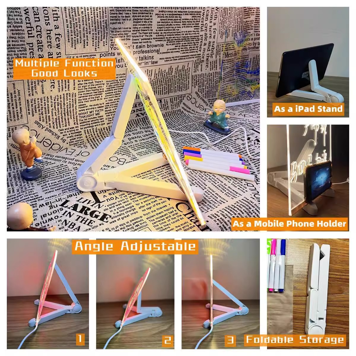 Reusable Luminous Drawing Board – Acrylic Light-Up Art Pad – image 11
