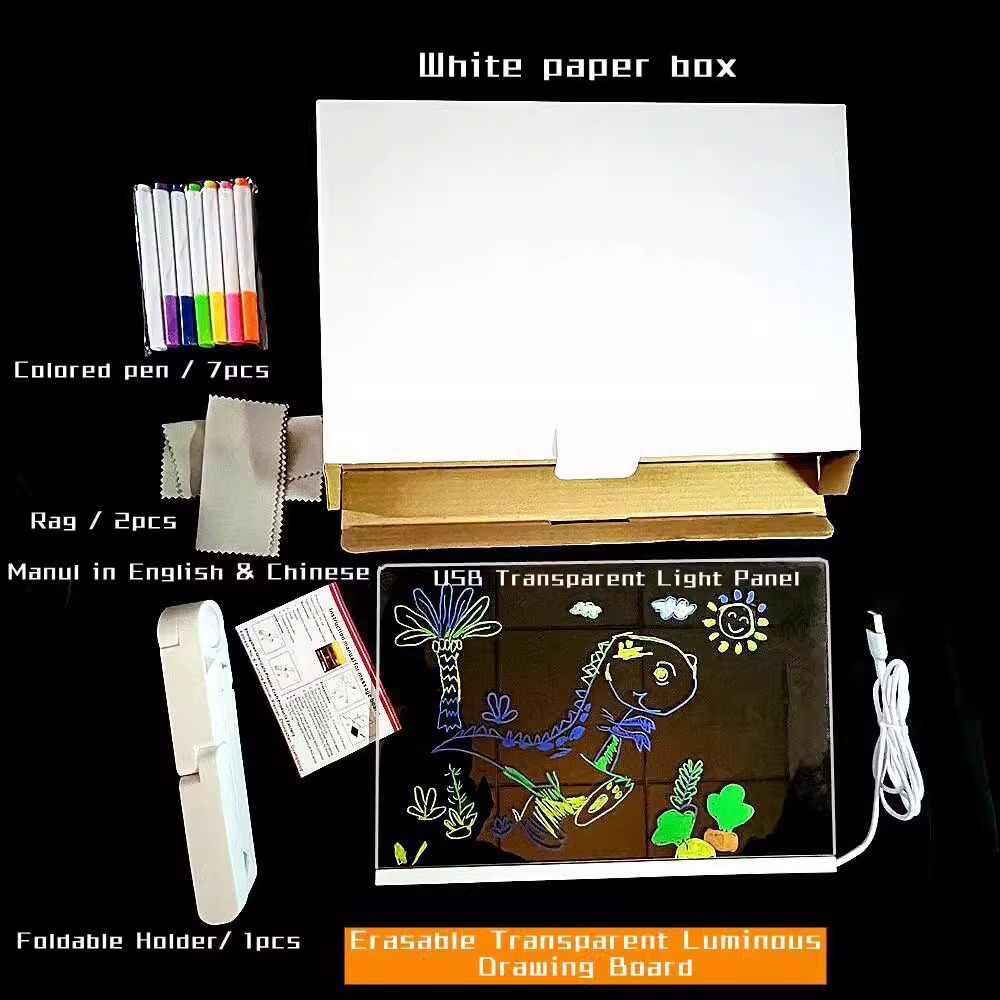 Reusable Luminous Drawing Board – Acrylic Light-Up Art Pad – image 2