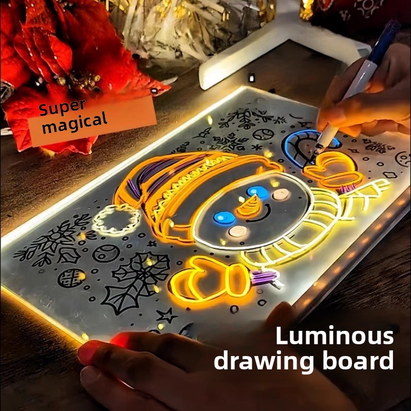 Reusable Luminous Drawing Board – Acrylic Light-Up Art Pad – image 1