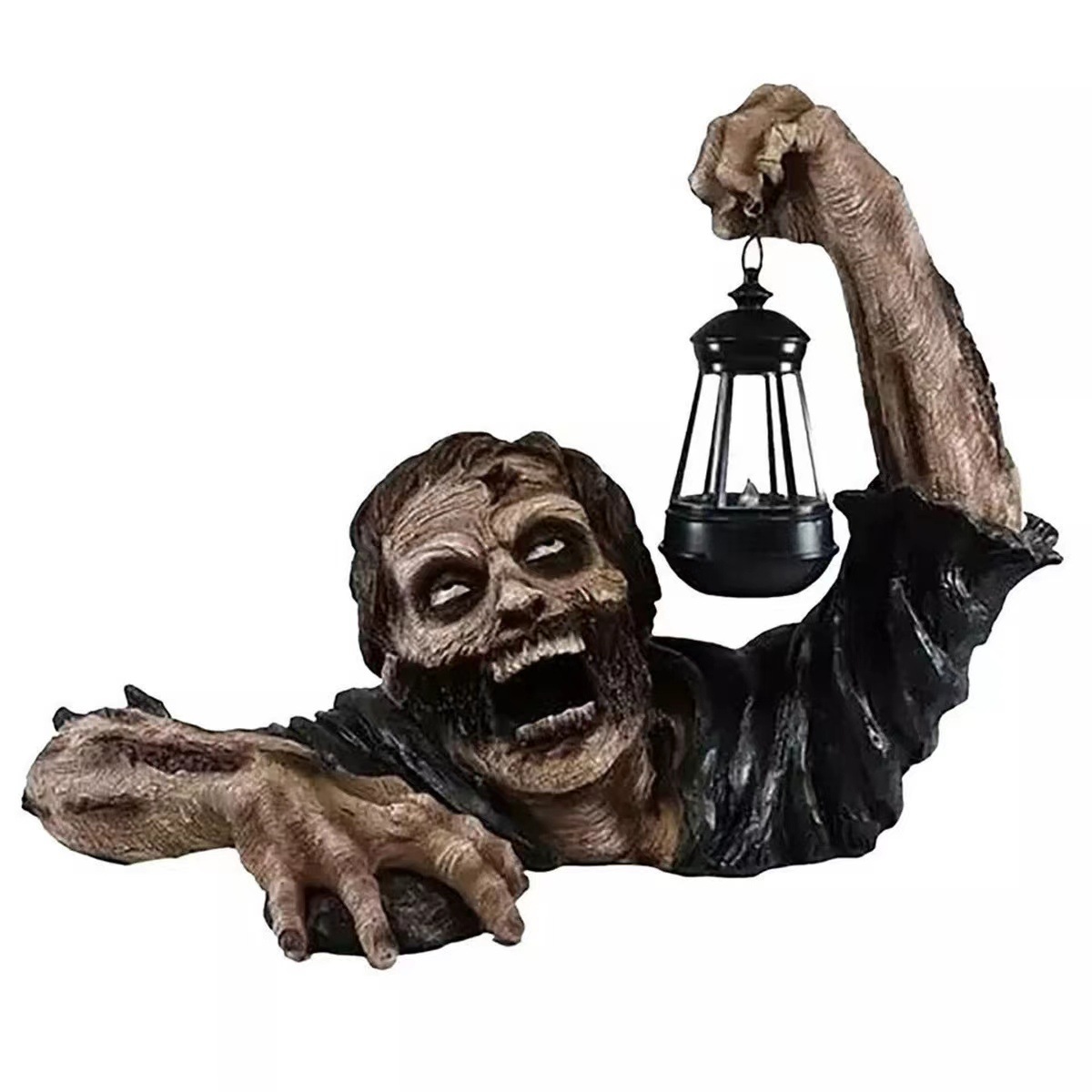 Halloween Resin Zombie Lantern with LED Light - product details