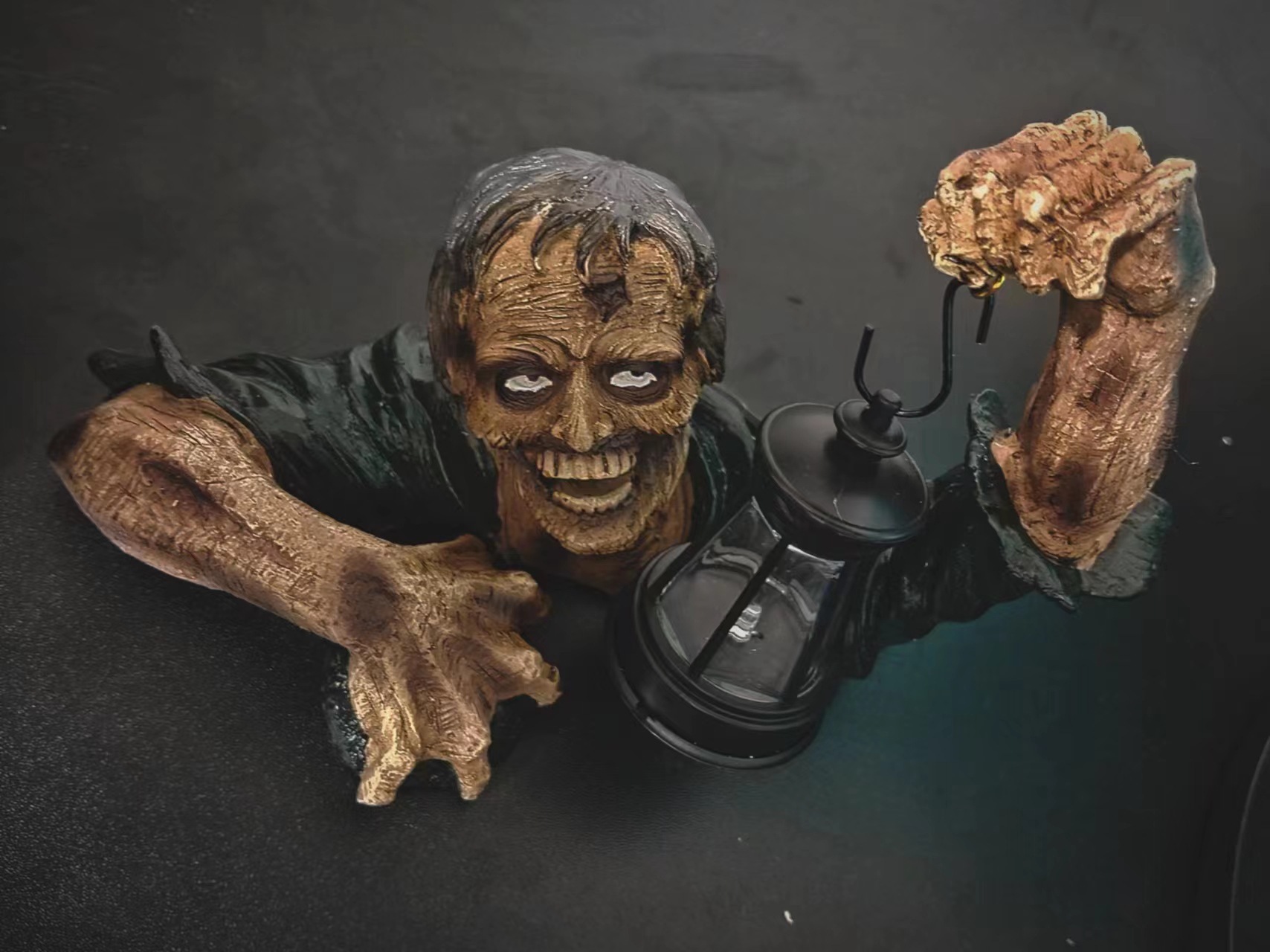 Halloween Resin Zombie Lantern with LED Light - product details