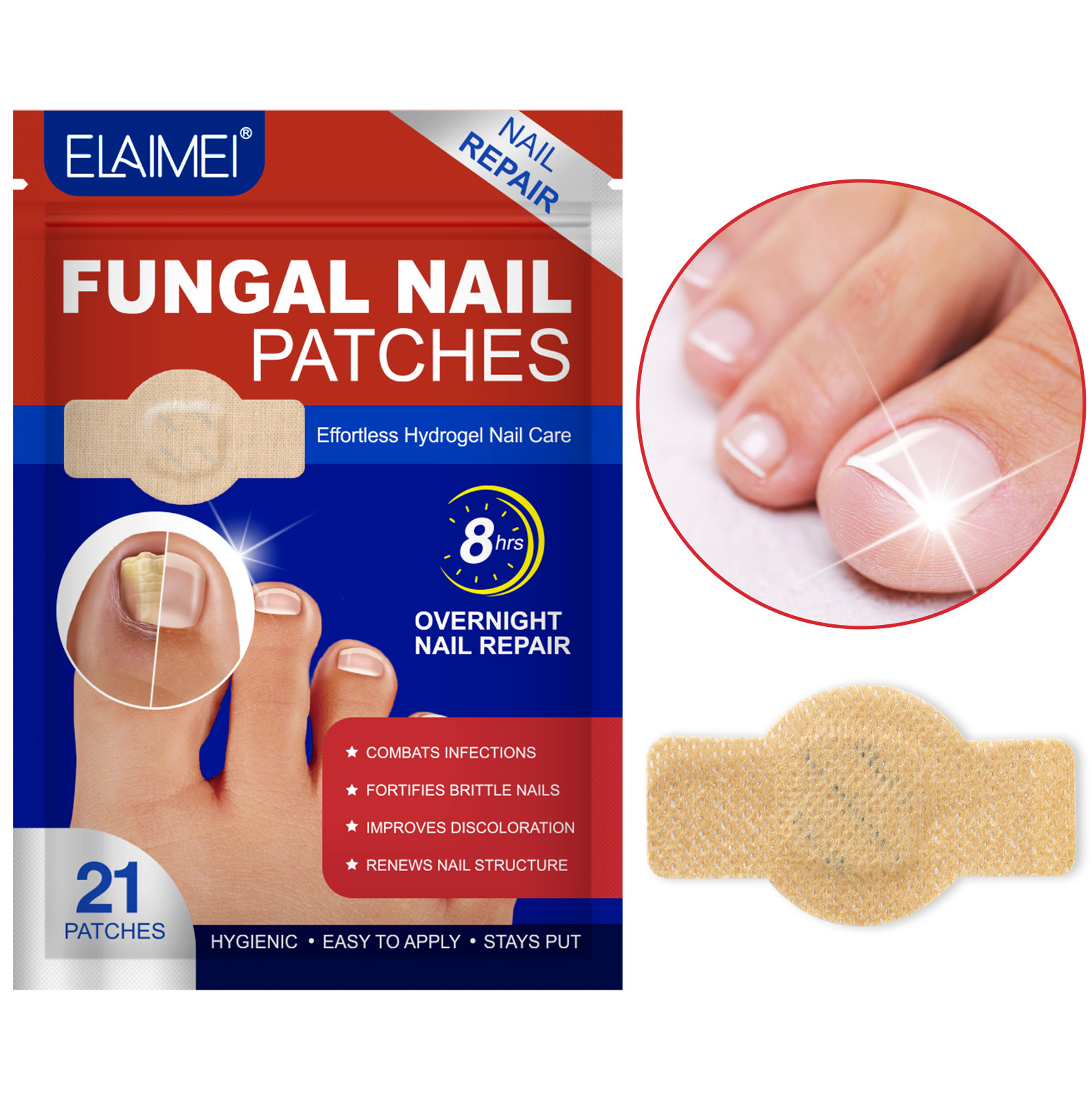 Nail repair patches size guide
