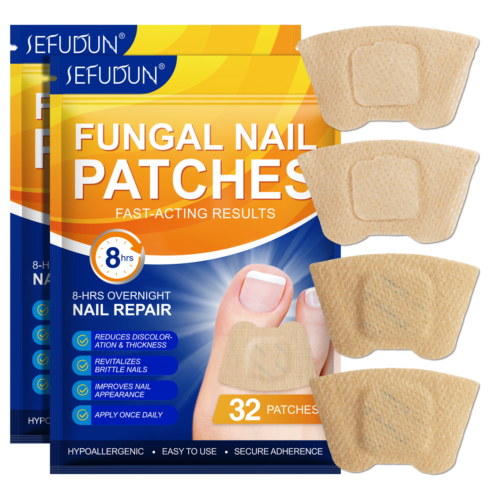 Nail repair patches detail