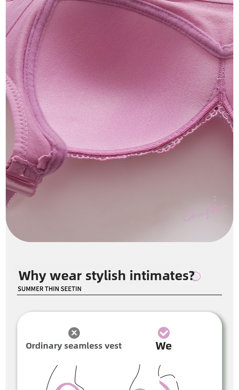 Model wearing seamless bra