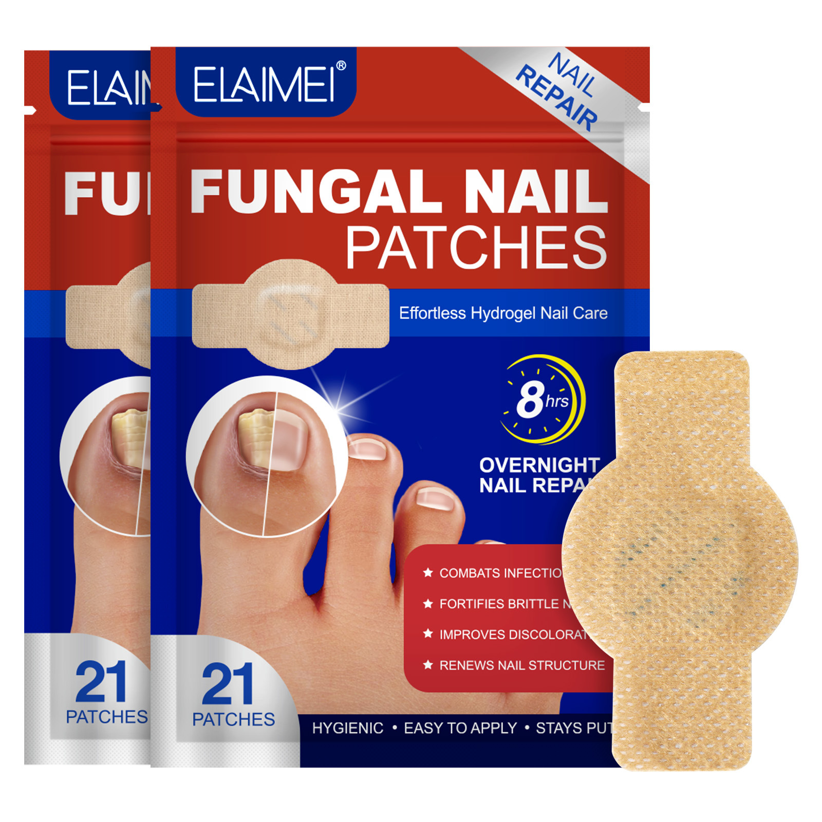 Nail repair patches close up