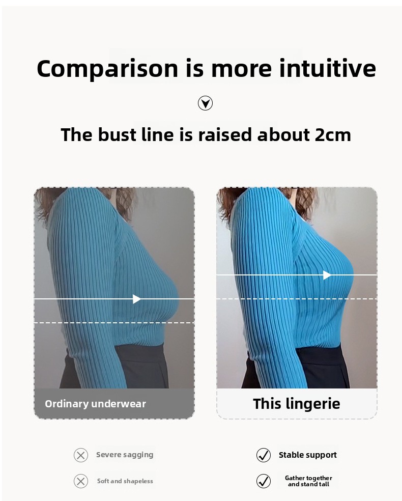 Lace Full Cup Support Bra - Back View