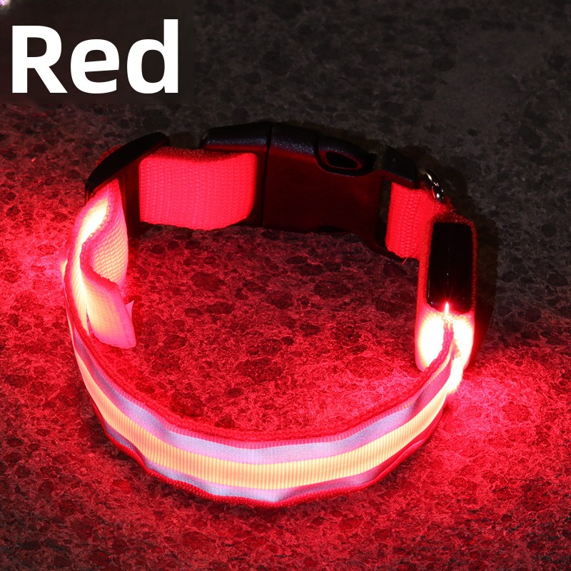USB Rechargeable Reflective LED Dog Collar for Night Safety
